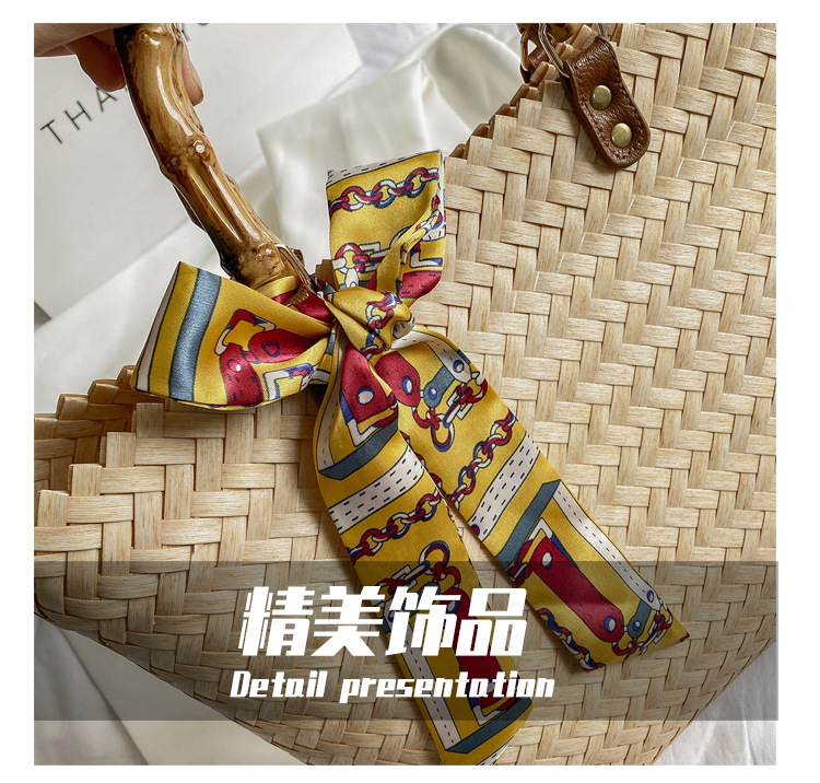 Fashion Straw Large-capacity Silk Scarf Bag display picture 15