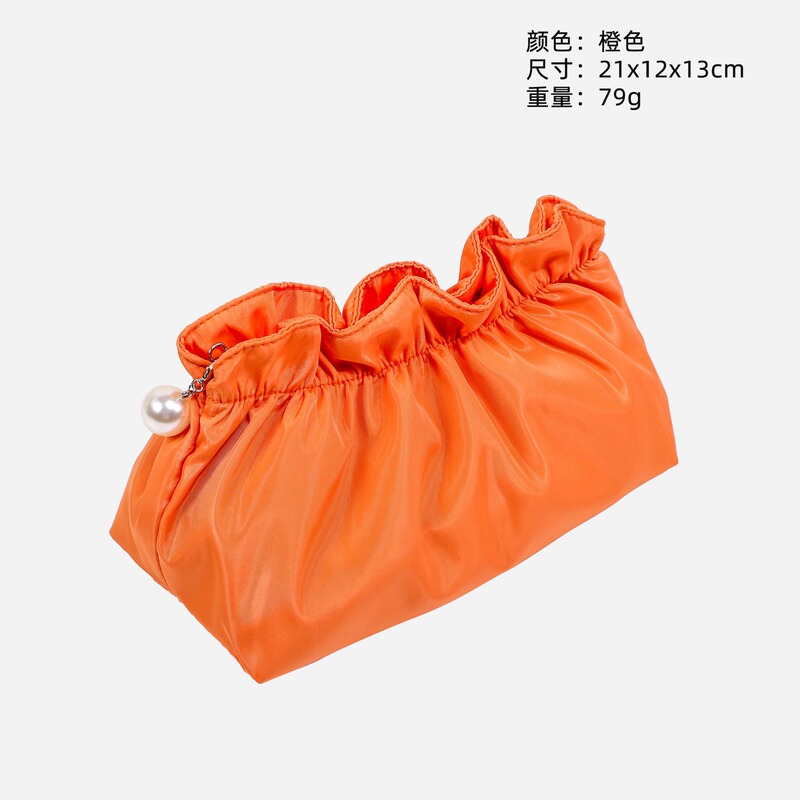 プリーツパール化粧品袋、大容量、高級感、高価値化粧品袋、女性用収納袋、トイレタリーバッグ、1個から|undefined