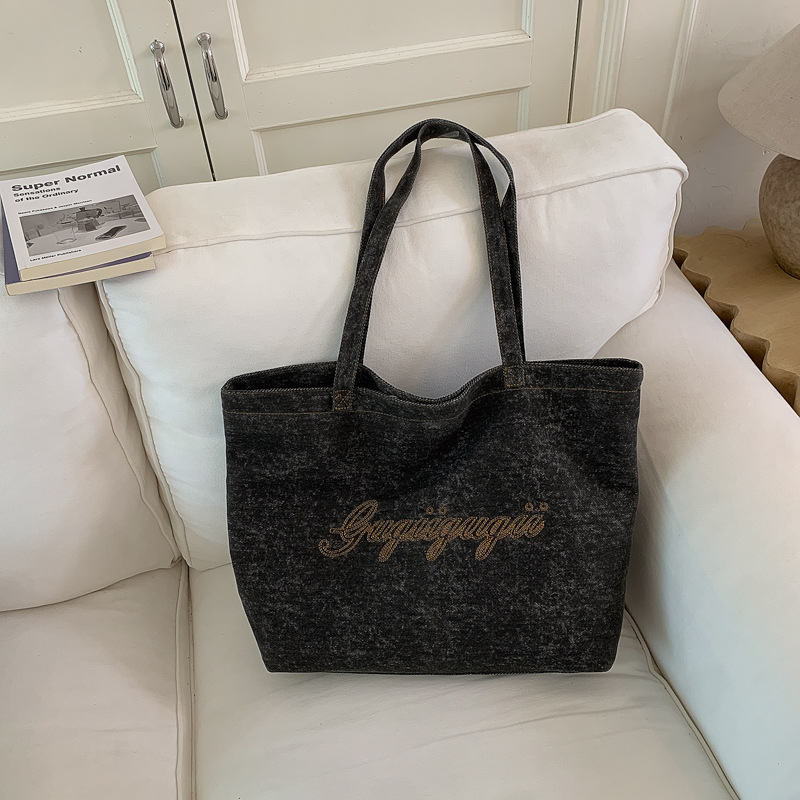 Bolsas de jeans de gran capacidad para mujeres 2026 verano nuevo estilo coreano bolsas de compras de moda viaje ocio bolsas de hombro