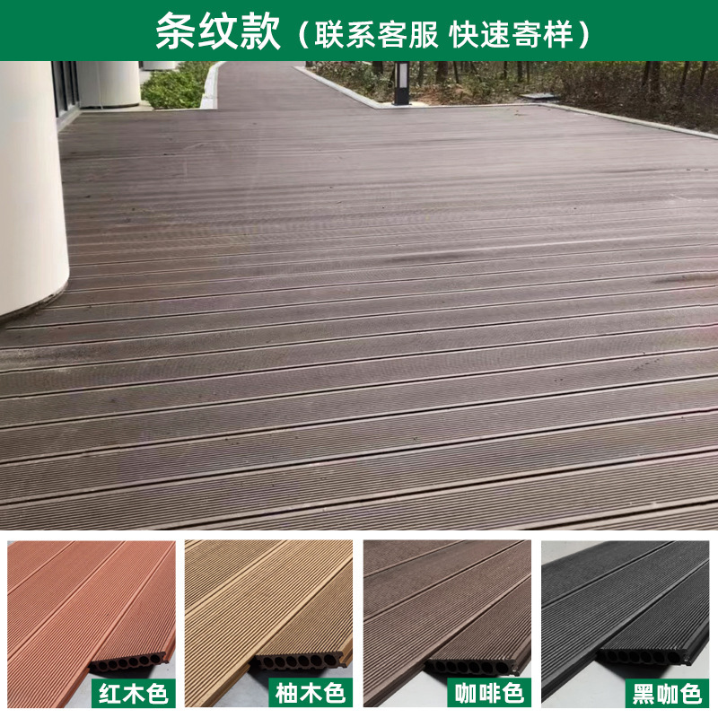 塑木地板花园地板二代共挤木纹3D压花木塑防腐木户外露台地板生态|undefined