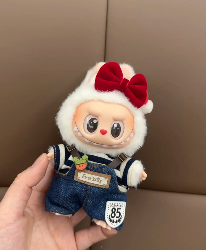 ラブブ labubu ビニール コカ・コーラ ベビー服 第一世代、第二世代、第三世代 17cm 夏用 座り立ちオーバーオールスーツ|undefined