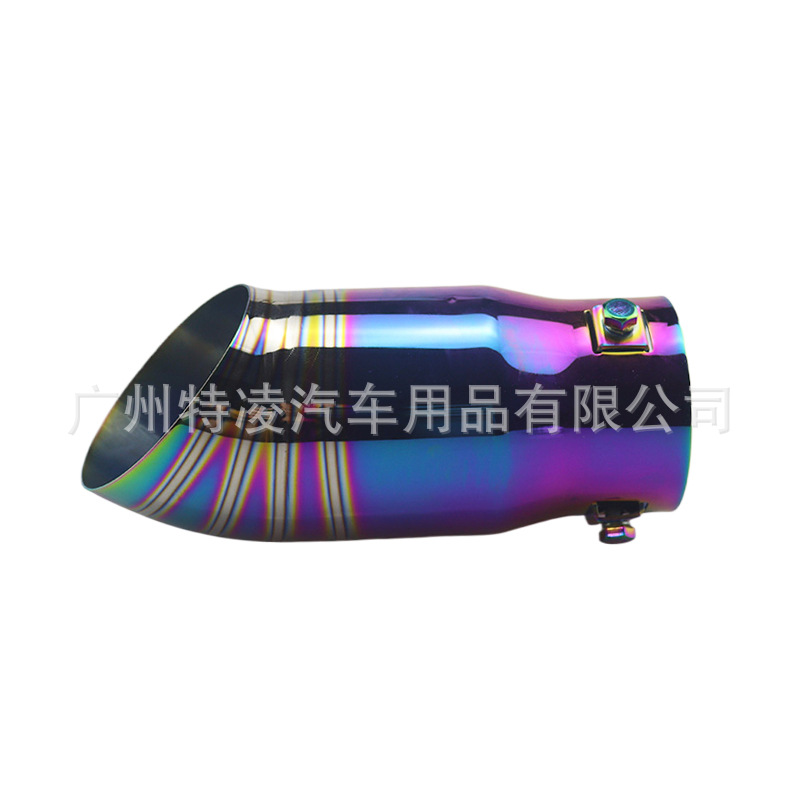 JDM universal 64mm exhaust pipe nozzle 2.5 inch stainless steel chrome rainbow black gold burning blue muffler small D tail throat 2