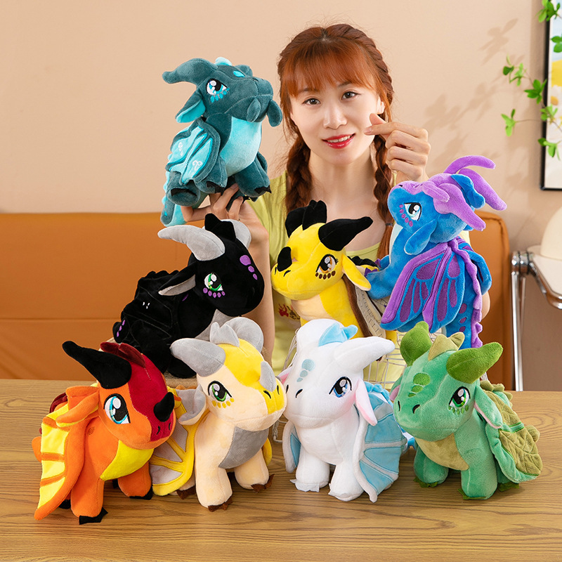 Amazon wings of fire dragon color big eye dragon fire wing dragon plush toy cross border doll Amazon wings of fire dragon color big eye dragon fire wing dragon plush toy cross border doll