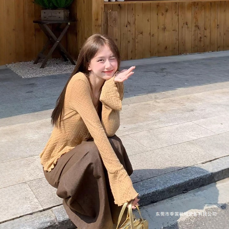 早秋搭配一整套大码胖mm喇叭袖针织上衣阔腿裤韩系好看套装女|undefined