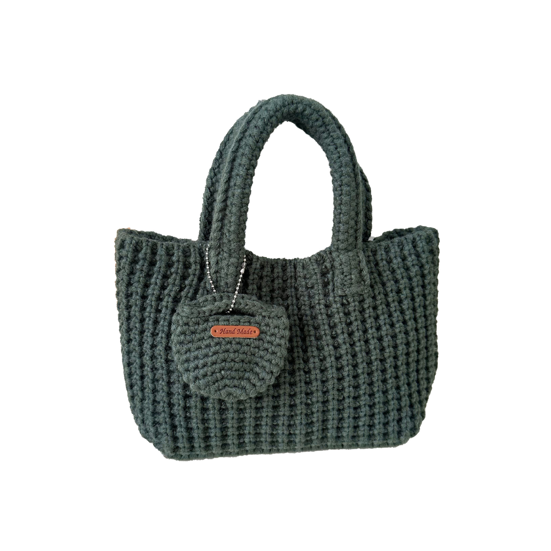 Bolsa de tejido coreana ins bolsas de gancho hechas a mano de color sólido bolsas de lana lindas bolsas de mano de otoño y invierno para llevar bolsas de teléfono móvil