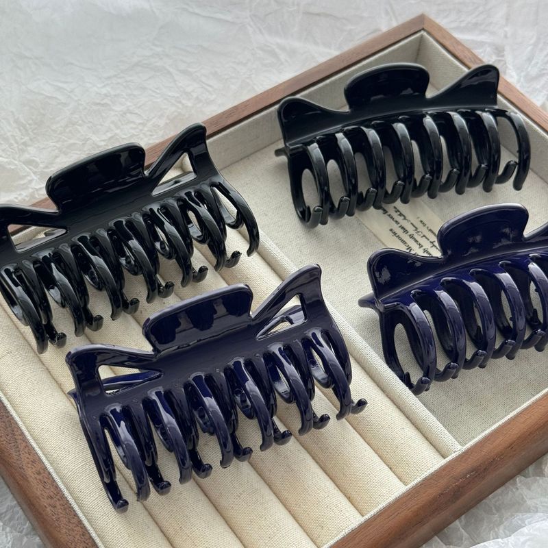老友记瑞秋同款蓝色抓夹女双齿后脑勺盘发鲨鱼夹日常百搭中号发卡|undefined