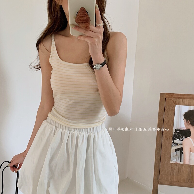 Dongdaemun 8806 Dopamine Camisole Spring/Summer New Slim Fit with Chest Pads Versatile Tank Top for Women Dongdaemun 8806 Dopamine Camisole Spring/Summer New Slim Fit with Chest Pads Versatile Tank Top for Women