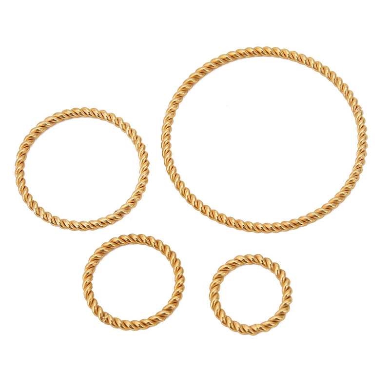 European and American new twist coil 18K stainless steel gold plated DIY jewelry accessories coil fashion simple electroplating coil