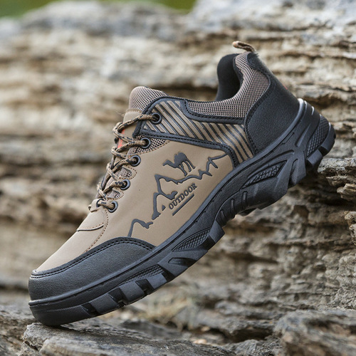 Men's Large Outdoor Hiking Shoes  Spring and Autumn Fashion Laced Work Safety Shoes Low Top Men's Shoes