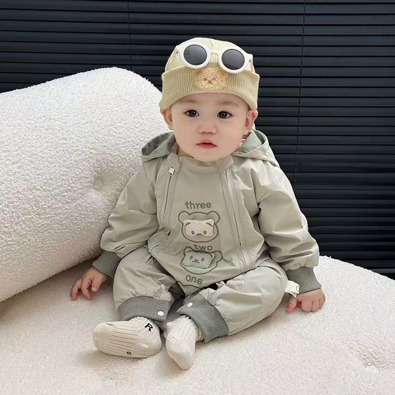 婴儿衣服秋季冲锋衣长袖连体衣男女宝宝外出服洋气外套爬服哈衣|undefined