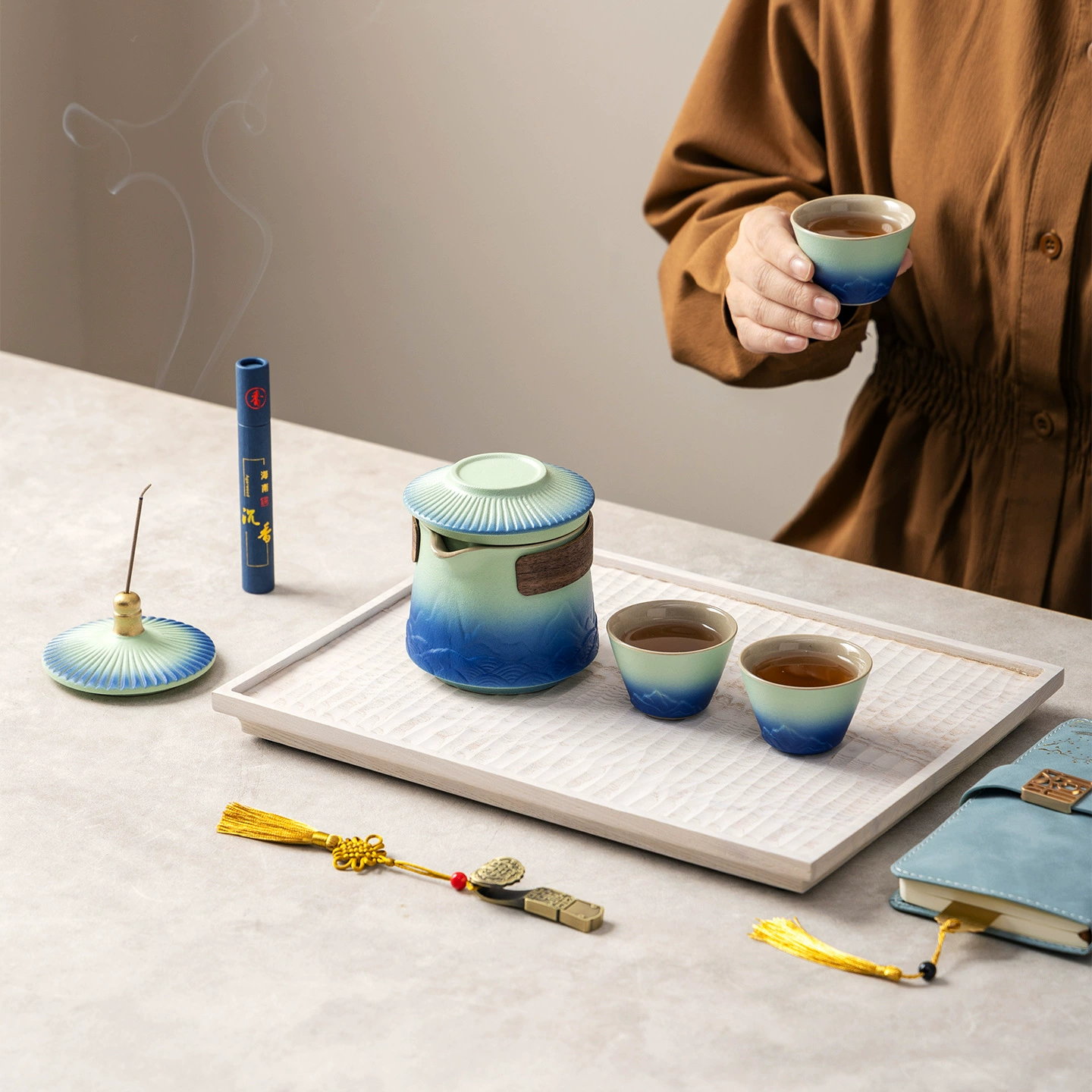 Tea set for traveling, high-end gift box, Birthday gift