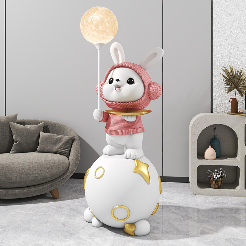 Space Science and Technology cartoon moon lamp rabbit floor decoration TV cabinet sofa decoration housewarming business gift