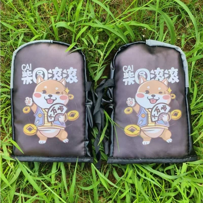 Handlehold cover Winter Warm Battery Car Waterproof - soaring-money-leather-reflective-plus-velvet-handlebar-cover-one-size-fits-all