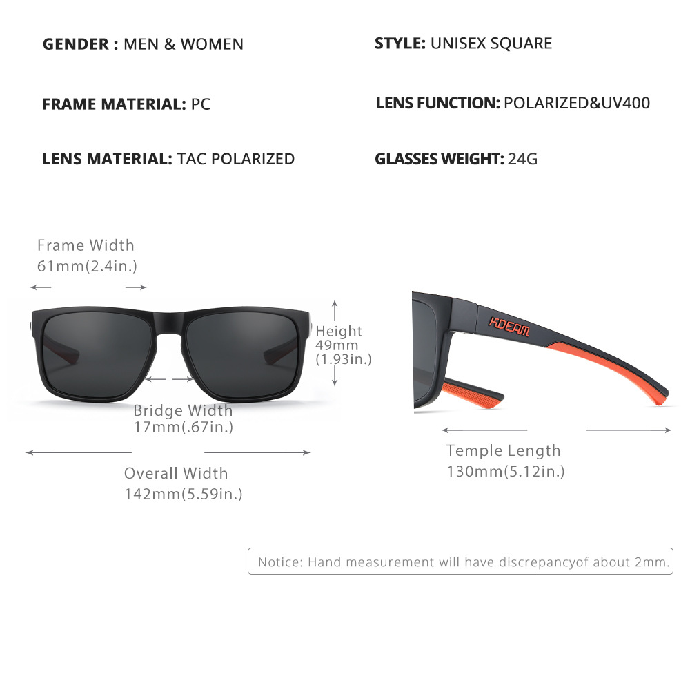 60g Weight Full Frame Glasses Structure Sunglasses Classification PC, UV400 Protection Lens Material Square Glasses Style Outdoor, Travel Occasion Solid Color Pattern Men's Gender Casual, Sports Style Casual Sports Solid Color PC UV400 Protection Square Full Frame Men's Sunglasses 4