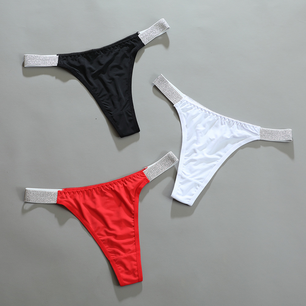 Color Block Low Waist Thong Panties display picture 11
