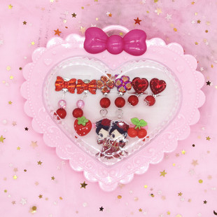 Children's ear clip set cute baby eardrop without ear hole anti-pain earrings princess girl accessories manufacturers wholesale