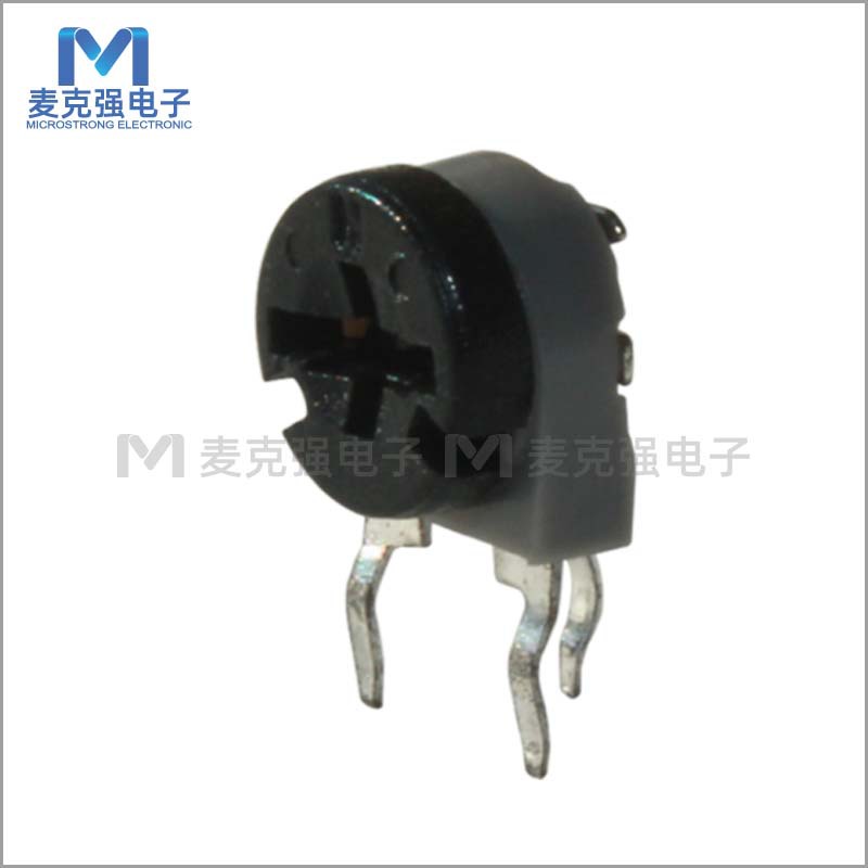 6mm预调微调电位器WH06-1立式2.2M（225）黑色旋转式碳膜可调电阻