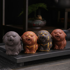 Zisha Tea Pet New Tiger Year Cute Tea Set Accessory Table Top Tiger Ornament Handmade Tea Toy