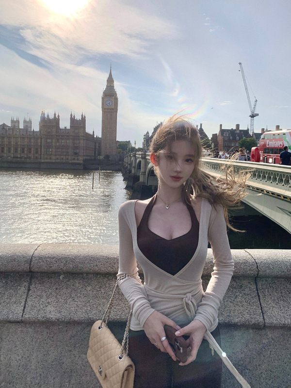 JMSHOP 白女松弛系列2.0 高级感挂脖吊带背心/休闲裤子/绑带开衫|undefined