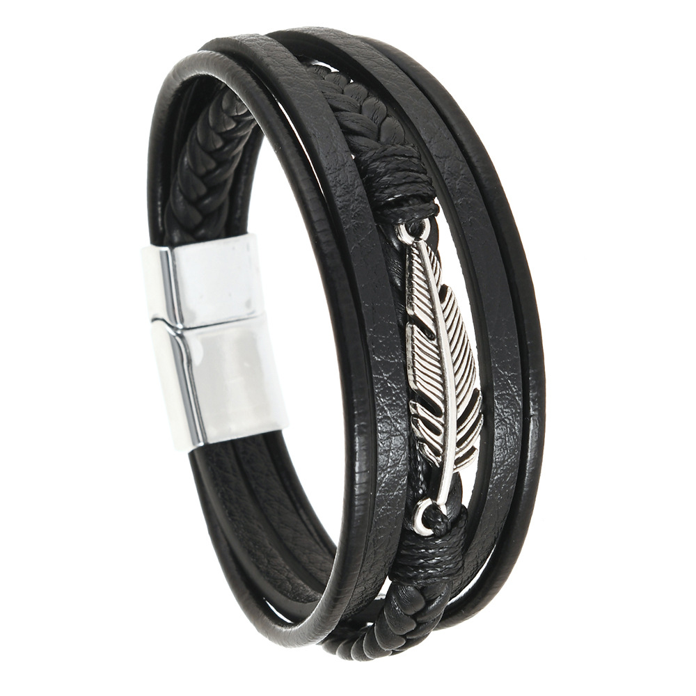 Men’s Braided Leather Bracelet, Waterproof & Hypoallergenic, Comfortable Daily Wear. Classic Rugged Style, Symbol Of Courage & Taste. A Warm, Meaning_voghion.com