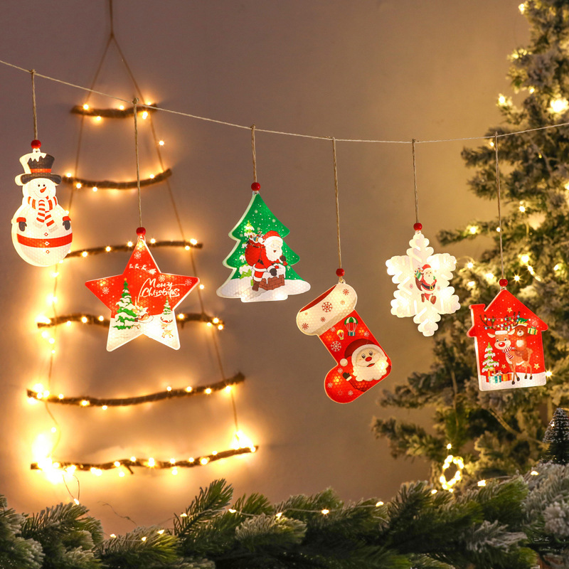 Luces de Navidad LED decoración del árbol de Navidad colgante sala de vacaciones decoración de la ventana luces pintadas de neón