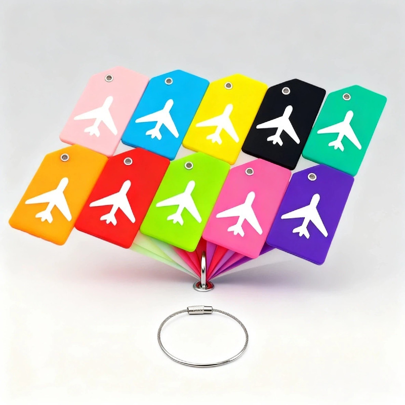 Cross-Border Hot Selling Aviation Aircraft Silicone Luggage Tag Soft Rubber Suitcase Musical Instrument Label Pendant Tag Small Pendant