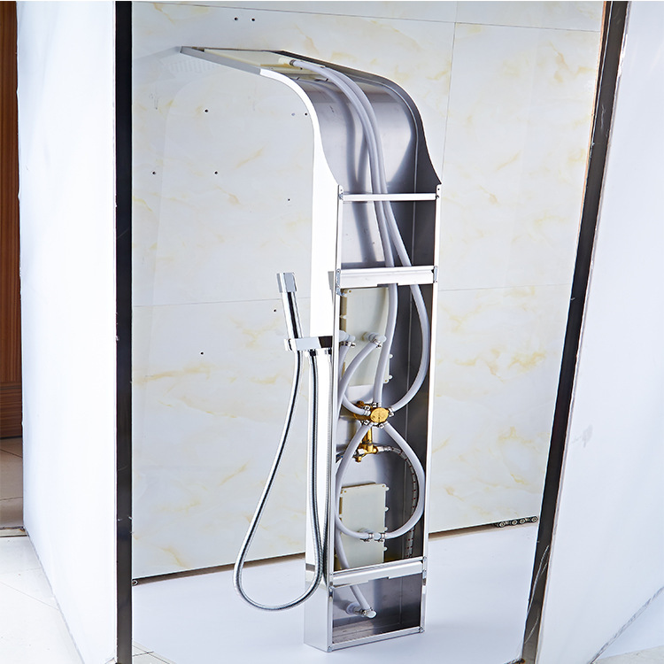 Juego de ducha con pantalla de ducha de acero inoxidable moderno, pantalla digital, ducha inteligente de temperatura constante, conjunto completo de cinco funciones para el hogar, nuevo modelo