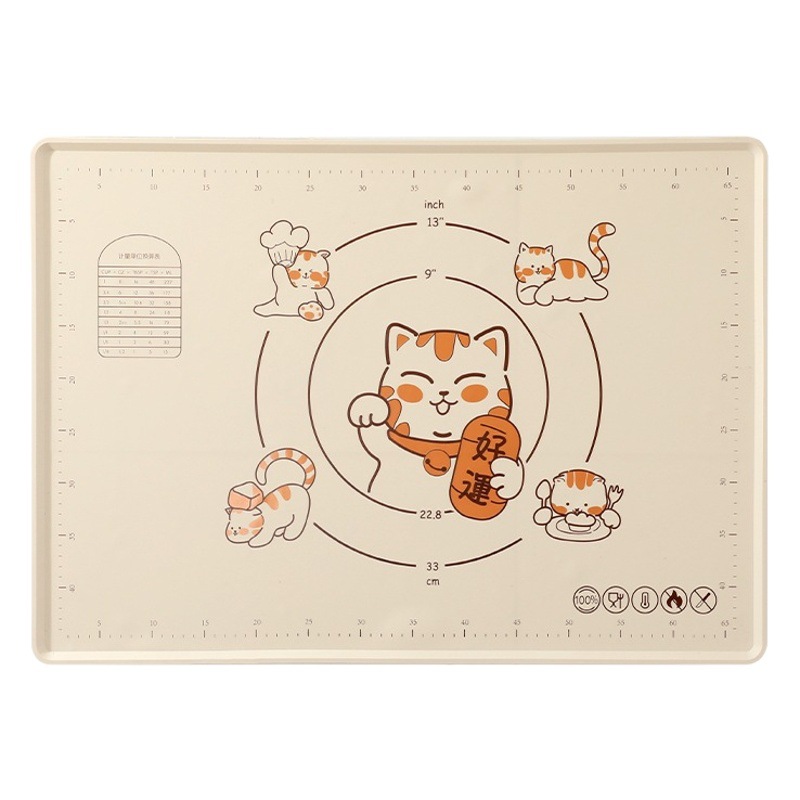 Silicone Kneading Mat, Food-Grade, Extra-Large, Thickened, Non-Slip Rolling Mat and Kneading Mat, Cartoon Design, Special for Baking, Fda