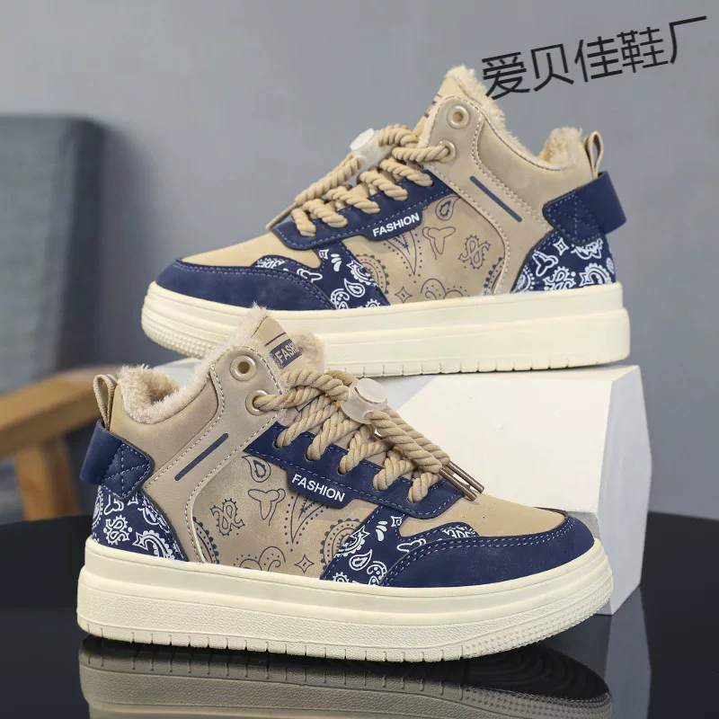 Демисезонные детские спортивные кроссовки с флисом для теплых ног, sneakers для мужчин и женщин, для подростков, семейный стиль