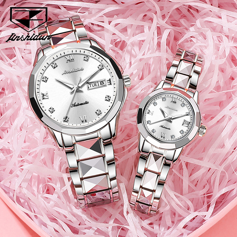 JSDUN Jinshidun Brand Watch Automatic Mechanical Watch Valentine's Day 520 Gift Double Calendar Couple Watch Female Male