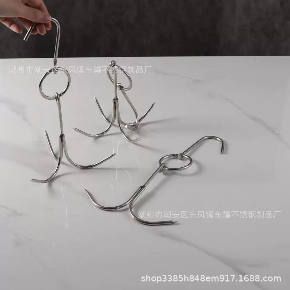 不锈三星钩 三叉肉钩烧腊钩四星钩加粗 商用批发挂肉钩子