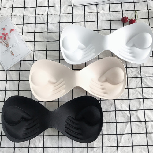 Thickened padded bra, tube top, one-piece sponge insert, palm-shaped push-up small breast padding, about 1.2cm thick
