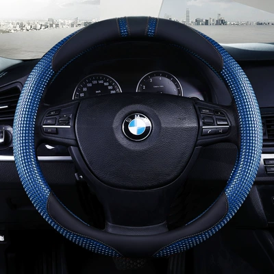 New crystal massage steering wheel | Steering wheel cover - blue-d-shape-36cm-custom