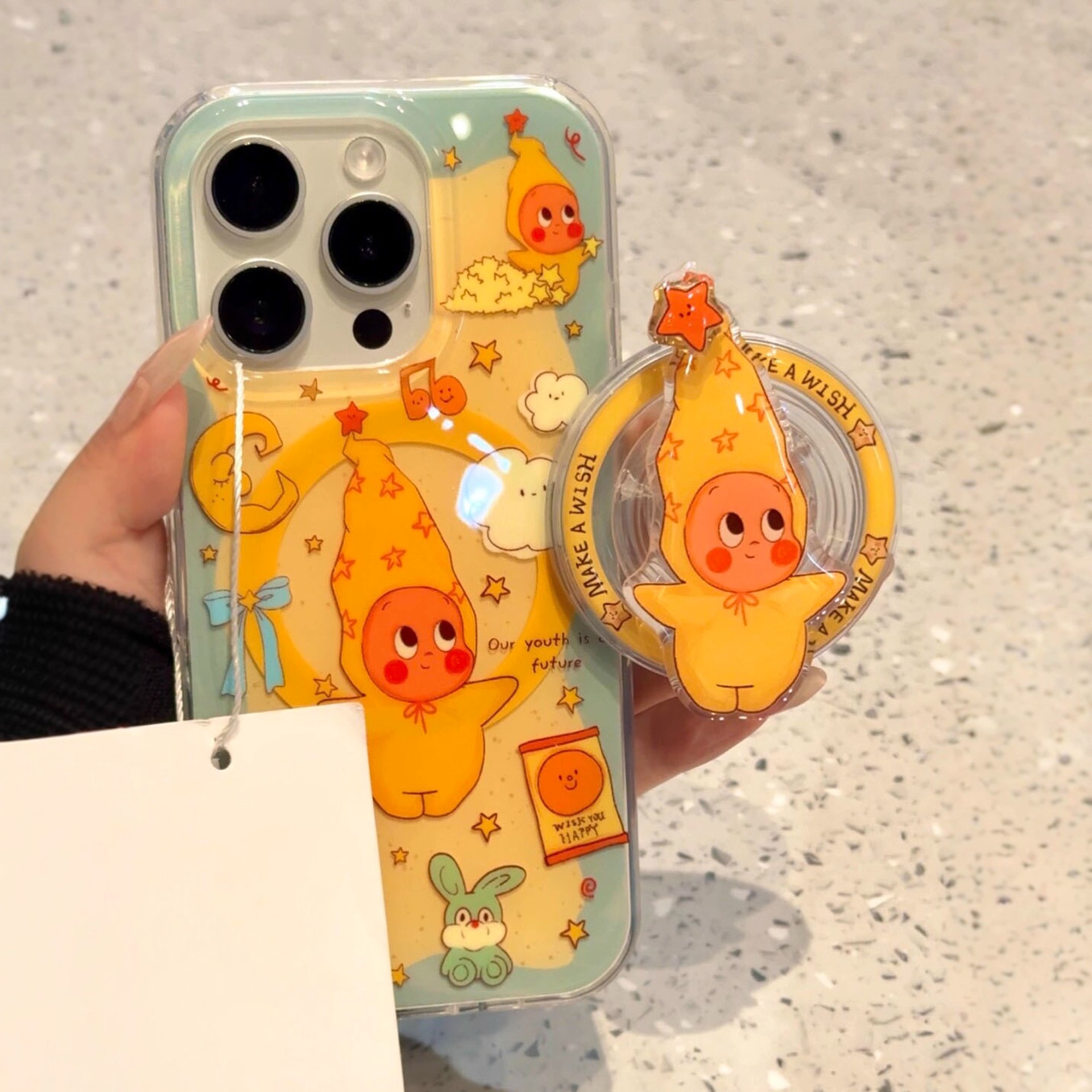 星星人支架ins适用苹果17双层IMD手机壳磁吸支架15promax/16女款