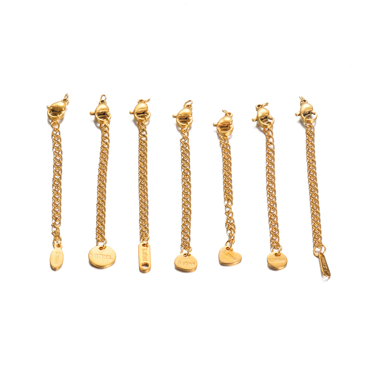 18K Real Gold Plated Plating Material 20 Pcs/package Simple Style Solid Color Stainless Steel Plating Chain Jewelry Accessories