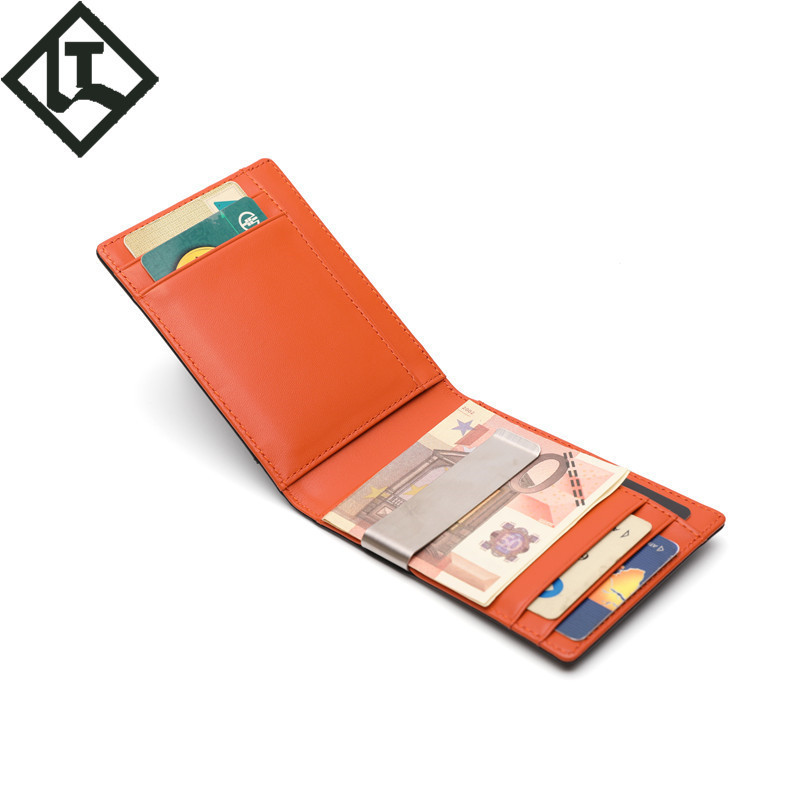 跨境美金男士钱包 真皮超薄亚马逊钱夹wallet men 美金夹钱包RFID