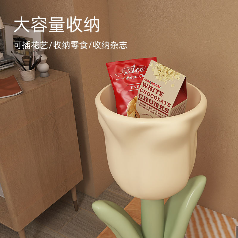 [간단한 모던 스타일] 이른 아침 튤립 바닥 장식품 대형 꽃병 시뮬레이션 꽃 저장 고급