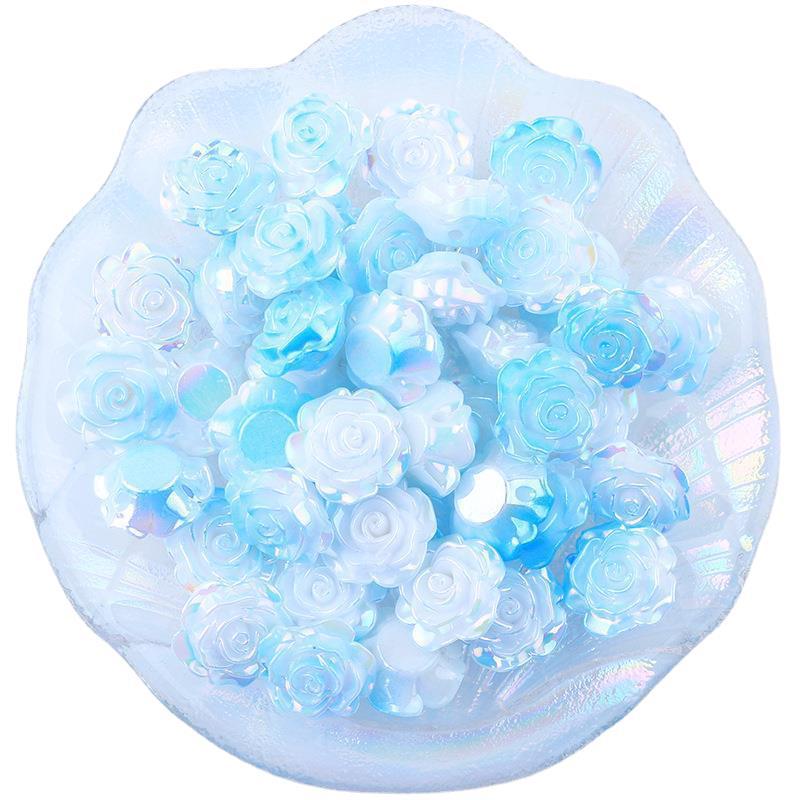 AB galvanoplastia agujero medio color rosa DIY crema pegamento accesorios de resina horquilla pequeña joyería material al por mayor