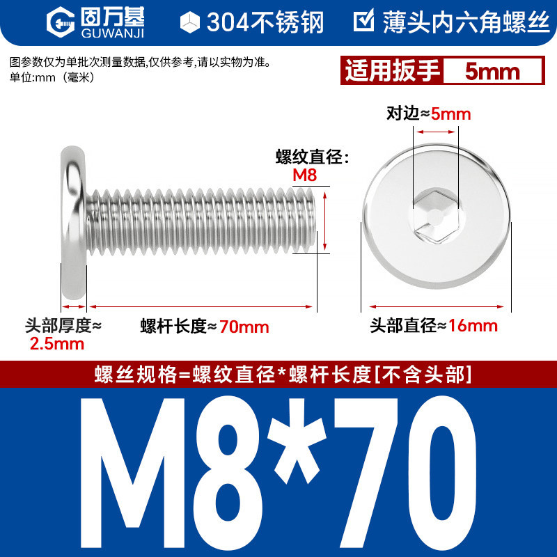 304 M8*70