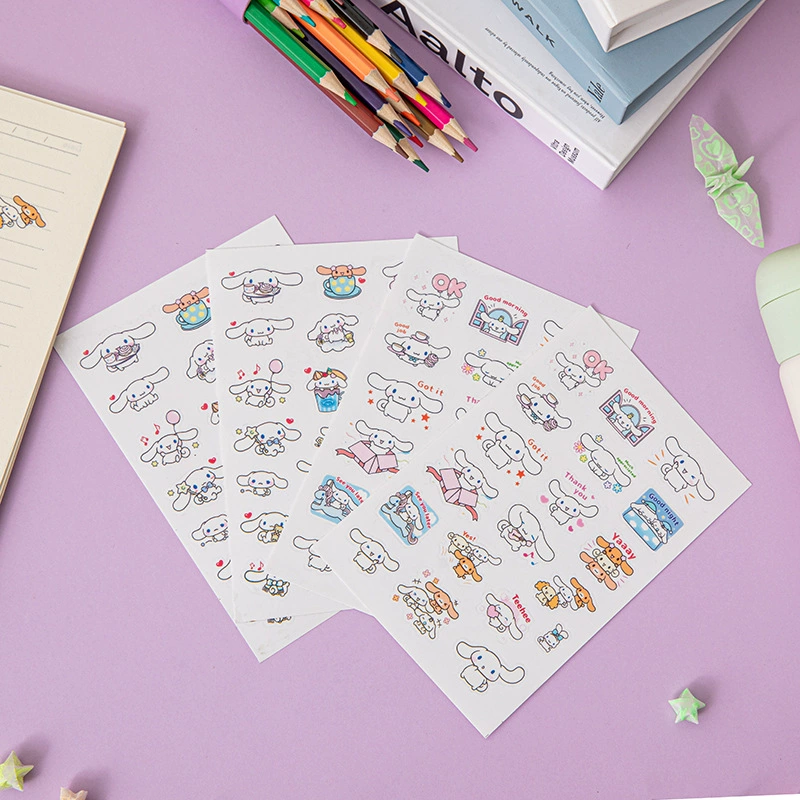 В наличии наклейки с собаками Yugui ПВХ креативные водонепроницаемые DIY Мультяшные наклейки Sanrio большие уши собака рука наклейки с счетами оптом