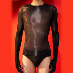 油亮大碼內衣男女性感禁慾系情趣內衣絲襪上衣油光絲滑馬油絲襪衣