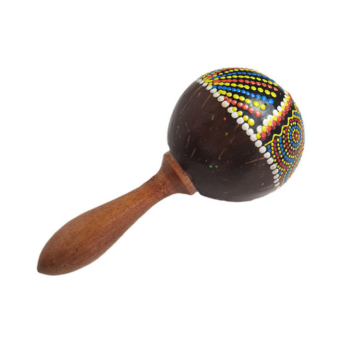 Indonesian original coconut shell sand hammer musical instrument painted professional hand-cranked rhythm sand ball folk accompaniment small percussion accessories