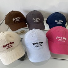 韩国ins博主款婴儿蓝色显白鸭舌帽女大头围可调节遮阳棒球帽春夏