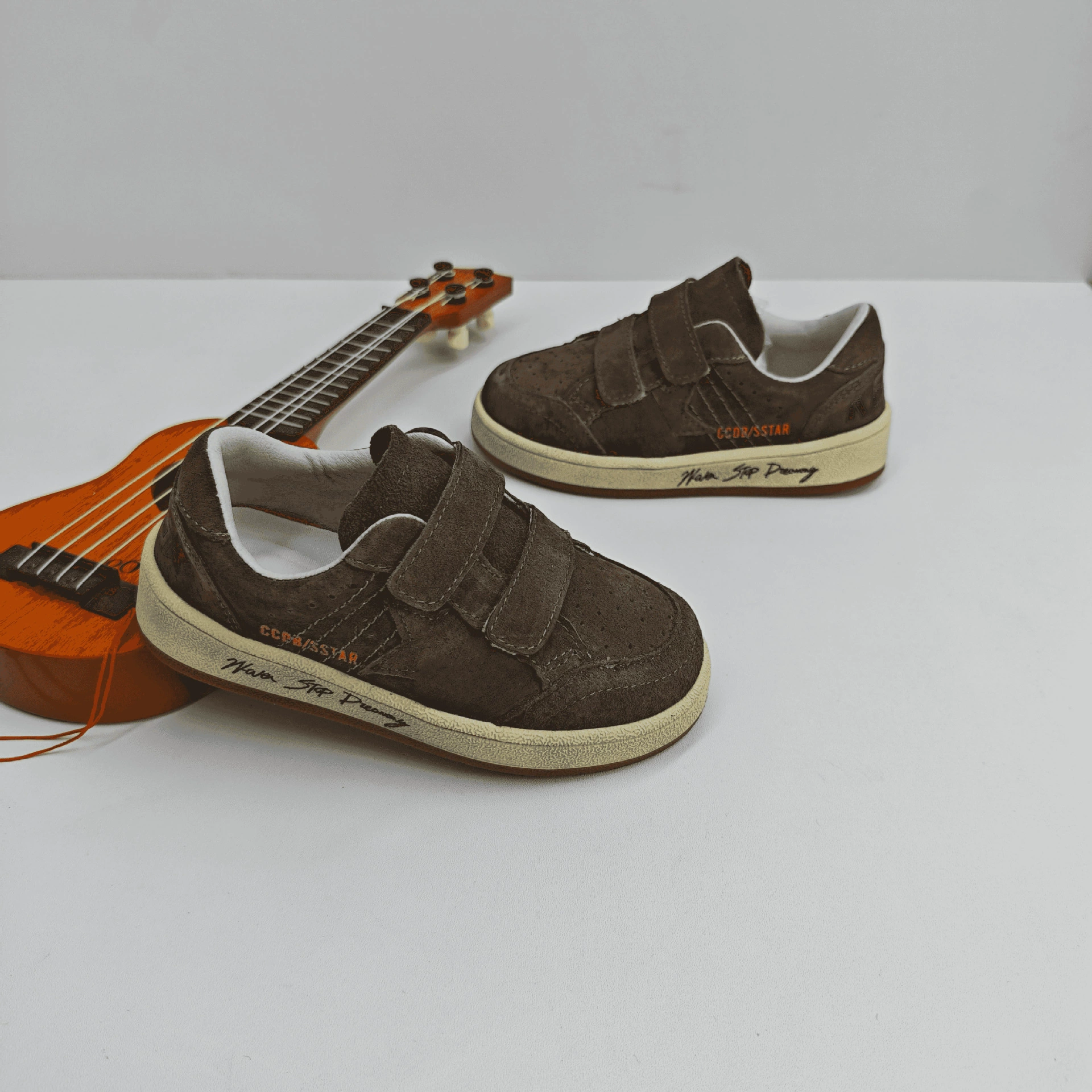 2377 Коричневая весна и лето новый детский ретро натуральная кожа старая маленькая грязная обувь для мужчин и женщин детская обувь