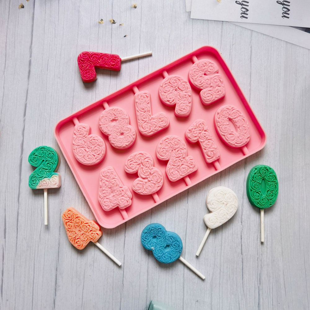 0-9 Lollipop 280 molde de silicona pudín molde de postre decoración de pastel utensilios de cocina para hornear