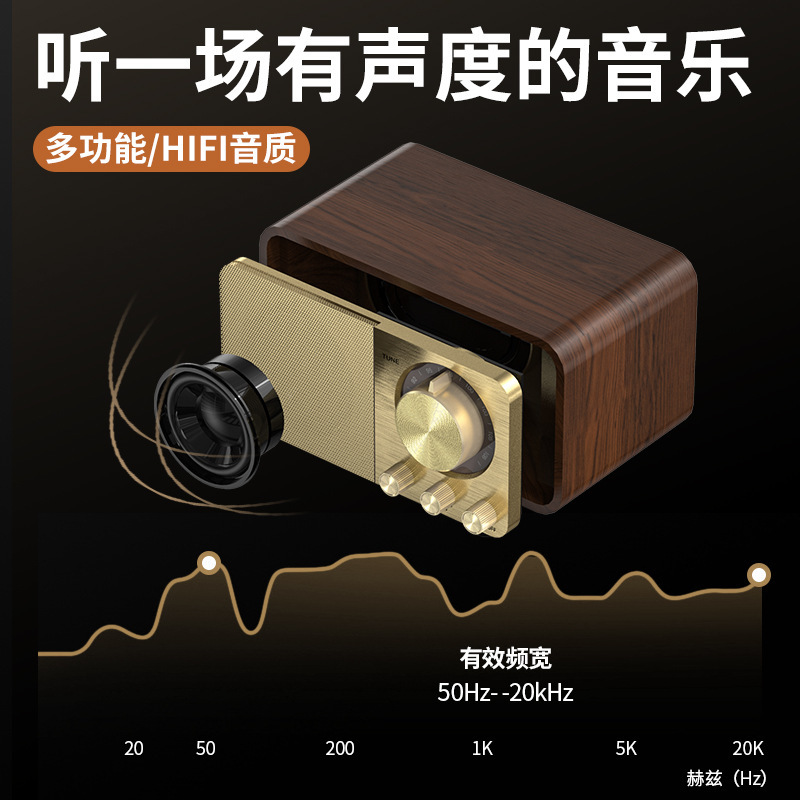 JY-66 クリエイティブレトロ Bluetooth スピーカーホーム木製 Bluetooth オーディオサブウーファーステレオカードラジオ|undefined