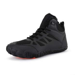 2024 new plus size snow boots men's cotton shoes fleece-lined thickened outdoor cross-border five-finger shoes hiking hiking shoes fishing