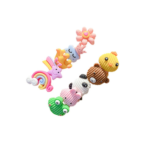 Children's Cartoon Hair Rope Set Princess Thumb Hair Band Girls Baby Cute Animal Headband Rubber Band Korean Hair Accessories