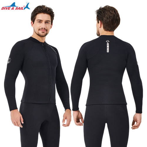 New 2MM wetsuit men's split top long-sleeved thickened wetsuit women's cold-proof and warm snorkeling suit surfing suit