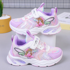 Kids' Sneakers for Girls: Stylish Angel Wings Design, Soft Sole with Velcro, Pink Spring/Fall Princess Shoes for Elementary Students